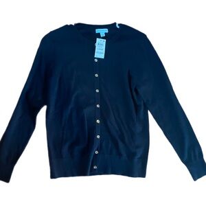 Charter Club Button Cardigan Sweater Large Dark Academia Quiet Luxury Preppy